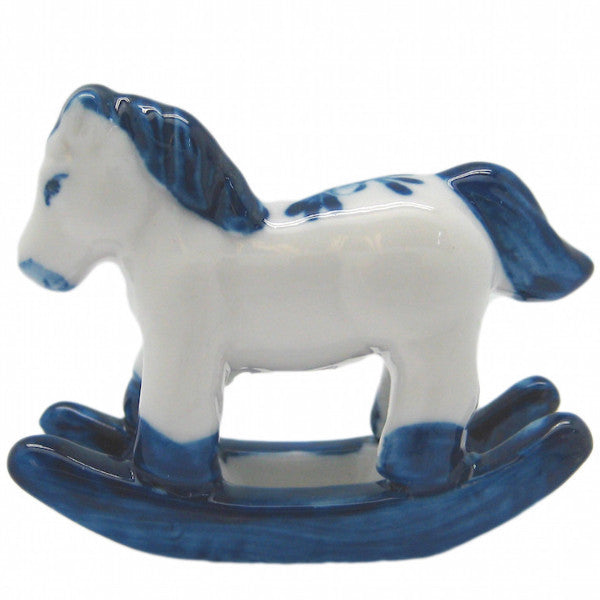 Porcelain Porcelain Delft Rocking Horse - Animal, Collectibles, Delft Blue, Dutch, Figurines, General Gift, Home & Garden, Miniatures, Miniatures-Dutch, PS-Party Favors, Top-GNRL-A