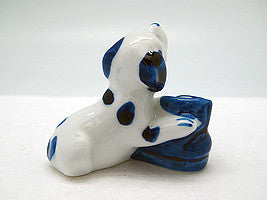 Porcelain  Delft Blue Dog In Shoe - Animal, Collectibles, Delft Blue, Dutch, Figurines, General Gift, Home & Garden, Miniatures, Miniatures-Dutch, PS-Party Favors, Top-GNRL-A - 2