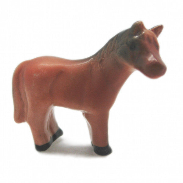 Brown Miniatures Horse Porcelain Animal - Animal, Blue, Collectibles, Color, Decorations, Delft Blue, Dutch, Figurines, General Gift, Home & Garden, Miniatures, PS-Party Favors