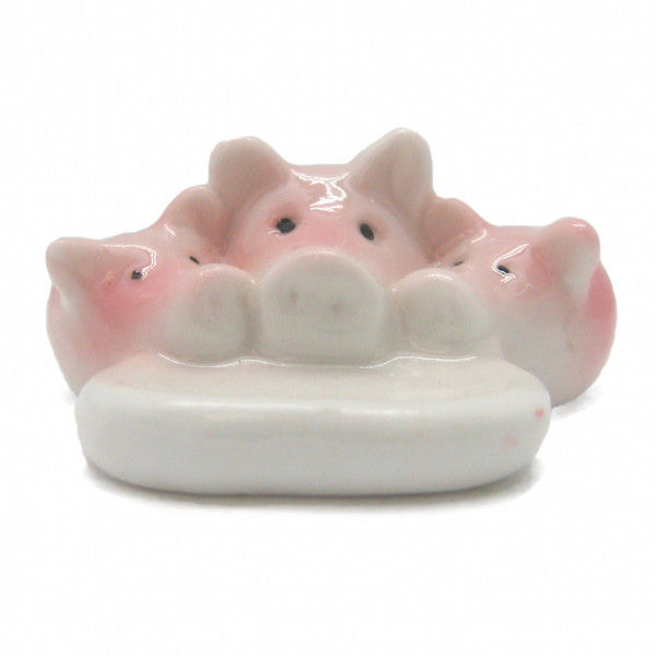 Miniatures Pink Pig Porcelain Animals - AN: Pigs, Animal, Blue, Collectibles, Color, Decorations, Delft Blue, Dutch, Figurines, General Gift, Home & Garden, Miniatures, PS-Party Favors