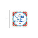 "Oma is the Greatest" Collectible Magnet Tile with Birds Design