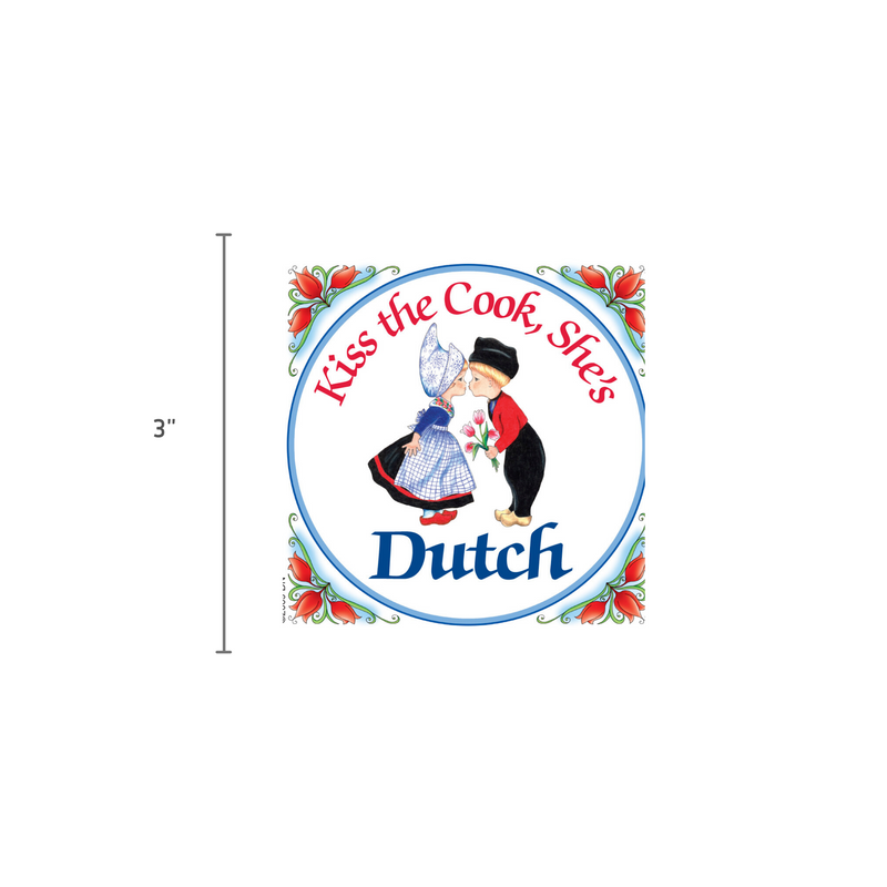 Dutch Souvenirs Magnet Tile Kiss Dutch Cook