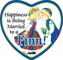 Magnetic Heart Tile: Married To A Finn - CT-215, Finnish, Magnet Tiles-Heart, Magnets-Refrigerator, New Products, NP Upload, SY:, SY: Happiness Married to a Finn, Top-FINN-A, Under $10, Yr-2015