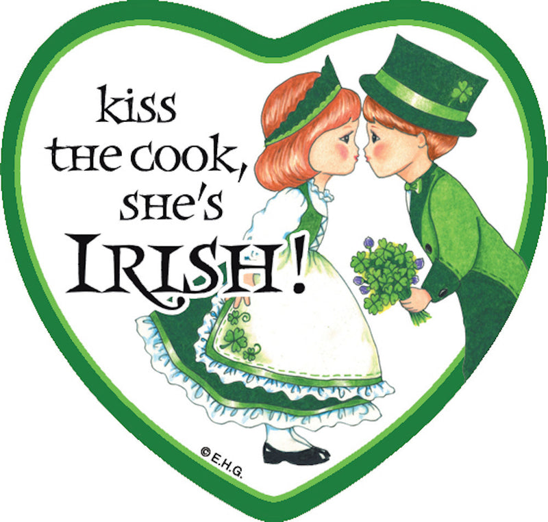 Tile Magnet Irish Cook - Below $10, Collectibles, CT-230, Home & Garden, Irish, Kitchen Magnets, Magnet Tiles, Magnet Tiles-Heart, Magnet Tiles-Irish, Magnets-Refrigerator, PS-Party Favors, SY: Kiss Cook-Irish, Wife