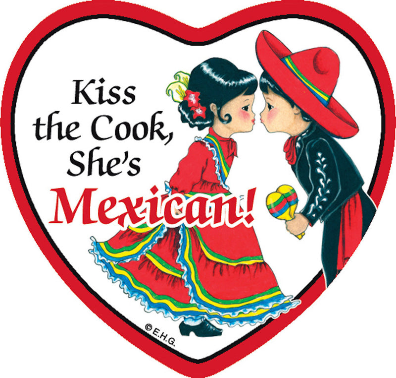 Tile Magnet Mexican Cook - Below $10, Collectibles, CT-235, Home & Garden, Kitchen Magnets, Magnet Tiles, Magnet Tiles-Heart, Magnet Tiles-Mexican, Magnets-Refrigerator, Mexican, PS-Party Favors, SY: Kiss Cook-Mexican, Wife