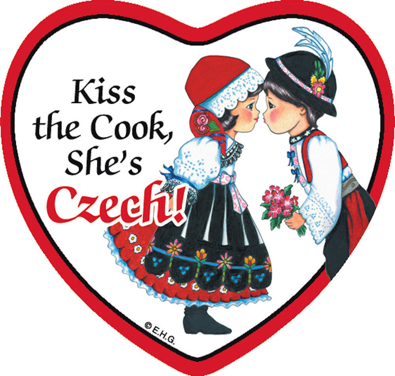 Tile Magnet Czech Cook - Below $10, Collectibles, CT-150, CT-200, Czech, Home & Garden, Kitchen Magnets, Magnet Tiles, Magnet Tiles-Czech, Magnet Tiles-Heart, Magnets-Refrigerator, PS-Party Favors, SY: Kiss Cook-Czech, Wife