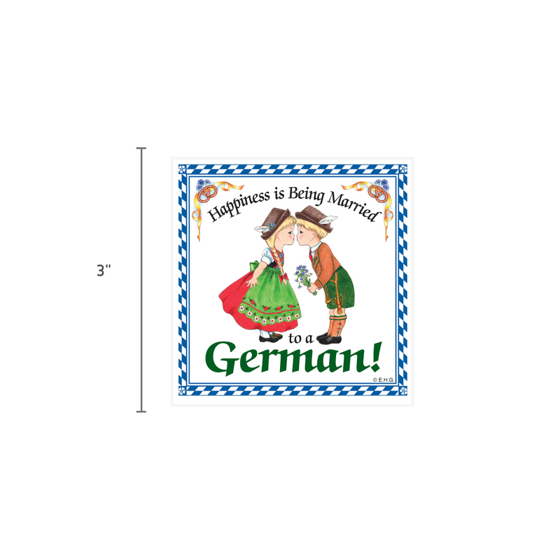 German Gift Idea Magnet Happiness Married To German