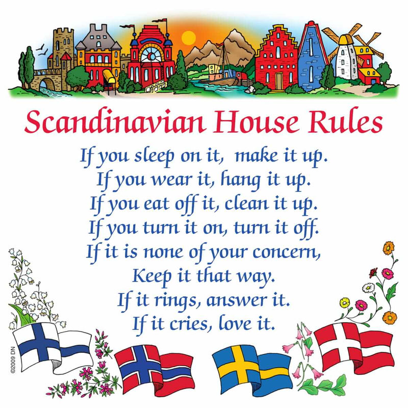 Swedish Gift Idea Magnet Tile House Rules
