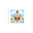 Tile Magnet Rosemaling & Lovebirds