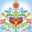 Tile Magnet Rosemaling & Lovebirds
