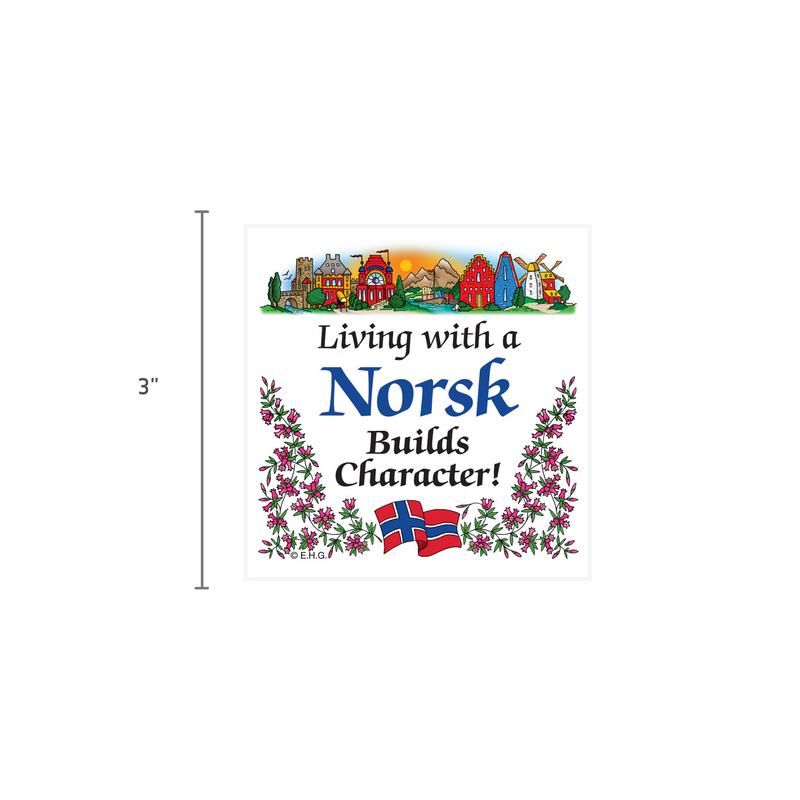 Norwegian Gift Magnet Tile Living With A Norsk