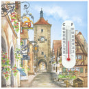 Thermometer Tile Magnet Euro Village - Collectibles, CT-220, CT-520, German, Germany, Home & Garden, Kitchen Magnets, Magnet Tiles, Magnet Tiles-Scenic, Magnets-Refrigerator, PS-Party Favors, PS-Party Favors German, Thermometer, Top-GRMN-B