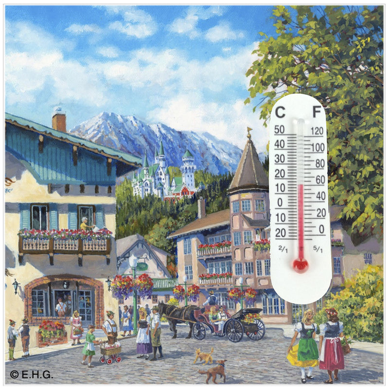 Thermometer Tile Magnet Summer - Collectibles, CT-220, CT-520, German, Germany, Home & Garden, Kitchen Magnets, Magnet Tiles, Magnet Tiles-Scenic, Magnets-Refrigerator, PS-Party Favors, PS-Party Favors German, Thermometer, Top-GRMN-B