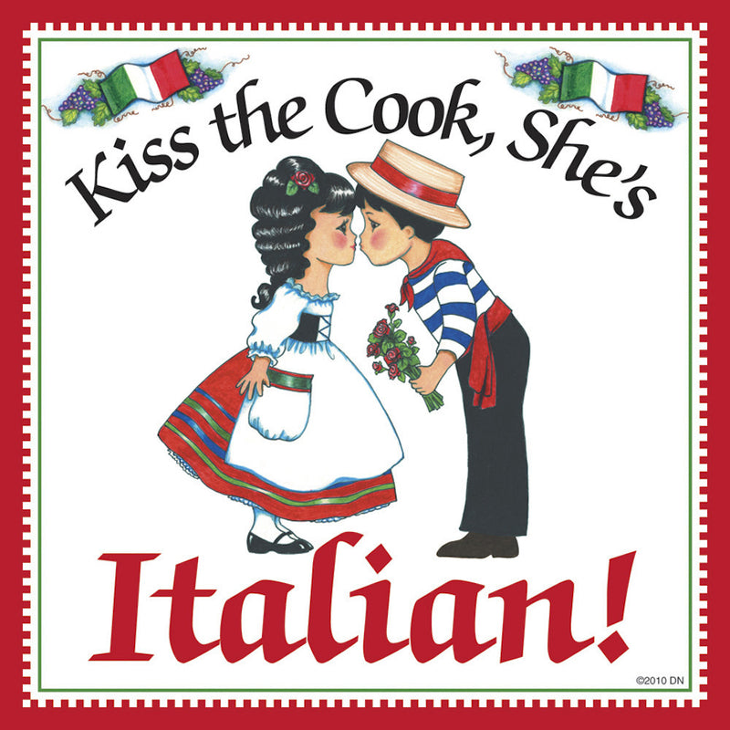  inchesKiss Italian Cook inches Italian Gift For Women Refrigerator Magnet - Below $10, Collectibles, CT-225, Home & Garden, Italian, Kissing Couple, Kitchen Magnets, Magnet Tiles, Magnet Tiles-Italian, Magnets-Refrigerator, PS-Party Favors, SY: Kiss Cook-Italian, Wife
