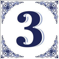 House Number Tile Blue and White - Decorations, Dutch, General Gift, Home & Garden, Number, Tiles-House Numbers - 2 - 3