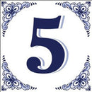 House Number Tile Blue and White - Decorations, Dutch, General Gift, Home & Garden, Number, Tiles-House Numbers - 2 - 3 - 4 - 5