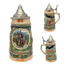 Neuschwanstein Ludwigs Castle German Beer Stein with Engraved Metal Lid 0.55L