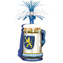 15 inches Oktoberfest Centerpiece Beer Stein with Blue Streamers - Oktoberfest, PS- Oktoberfest Decorations, PS- Oktoberfest Essentials-All OKT Items, PS- Oktoberfest Table Decor, Tableware