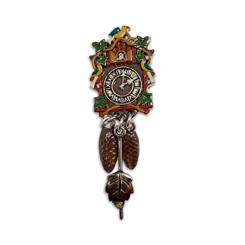 Oktoberfest German Hat Pin Colored Metal Cuckoo Clock