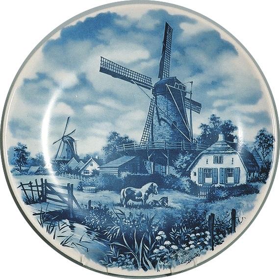 Collectors Plate European Village Blue