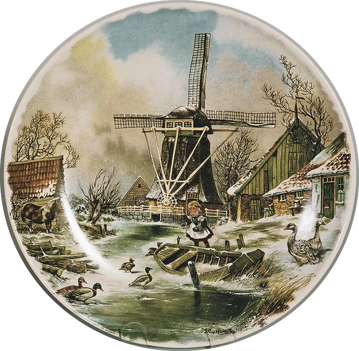 Collectible Plate Winter Scene Color - DutchGiftOutlet.com