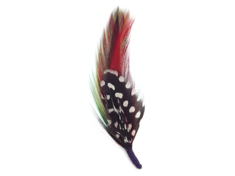 Green & Red Single Feather for German Hat - 1