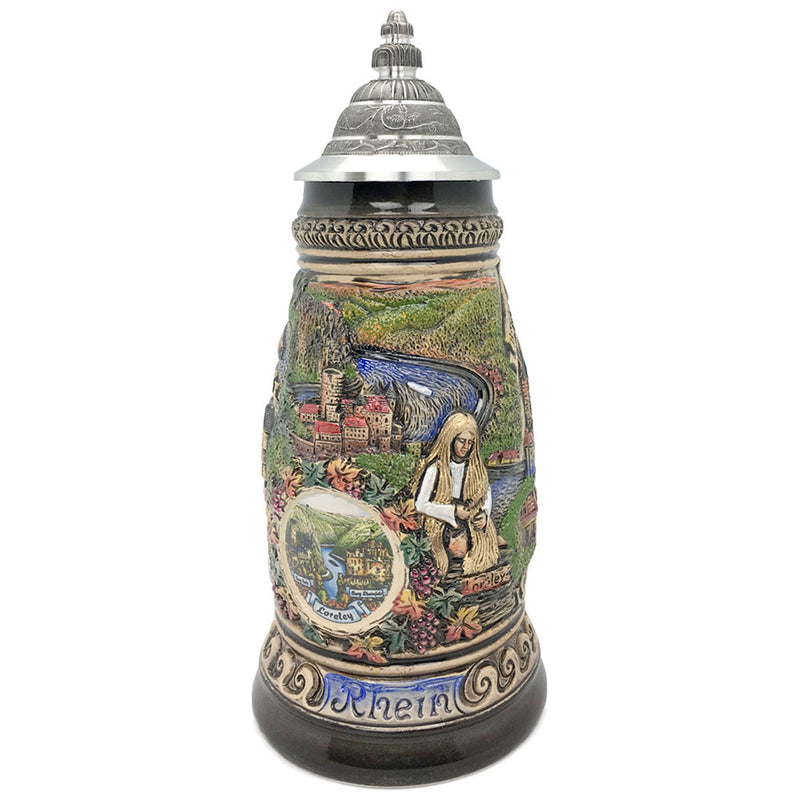 Rhein Panorama 1.1L Made In Germany Zoller & Born Beer Stein