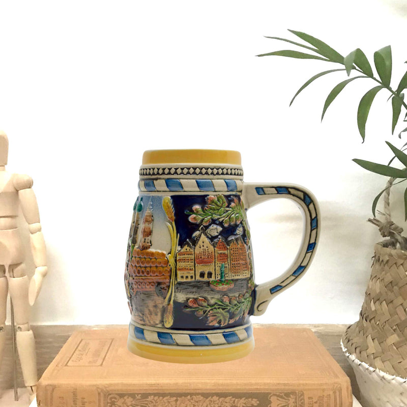 Classic Munich Scene Collectible German Beer Stein