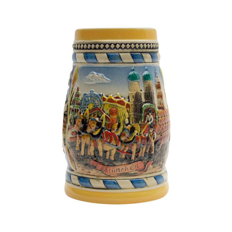 Classic Munich Scene Collectible German Beer Stein