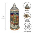 Oktoberfest Munchen Engraved Beer Stein with Metal Lid
