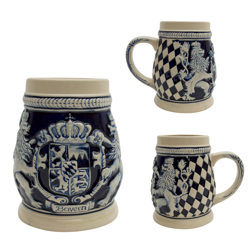 Bayern Coat of Arms Cobalt Blue German Beer Stein