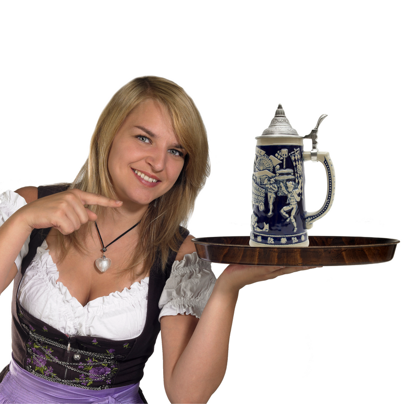 Munich Oktoberfest Beer Wagon Lidded .7L Beer Stein