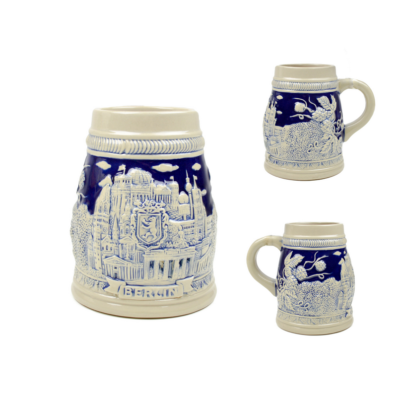 Cobalt Blue Landmarks of Berlin .8L German Beer Stein