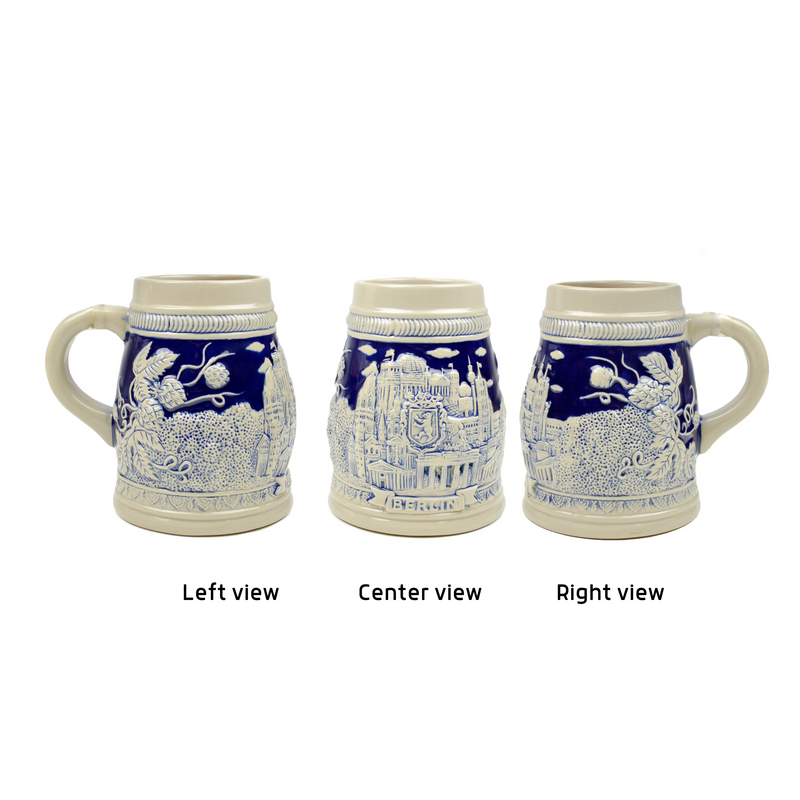 Cobalt Blue Landmarks of Berlin .8L German Beer Stein