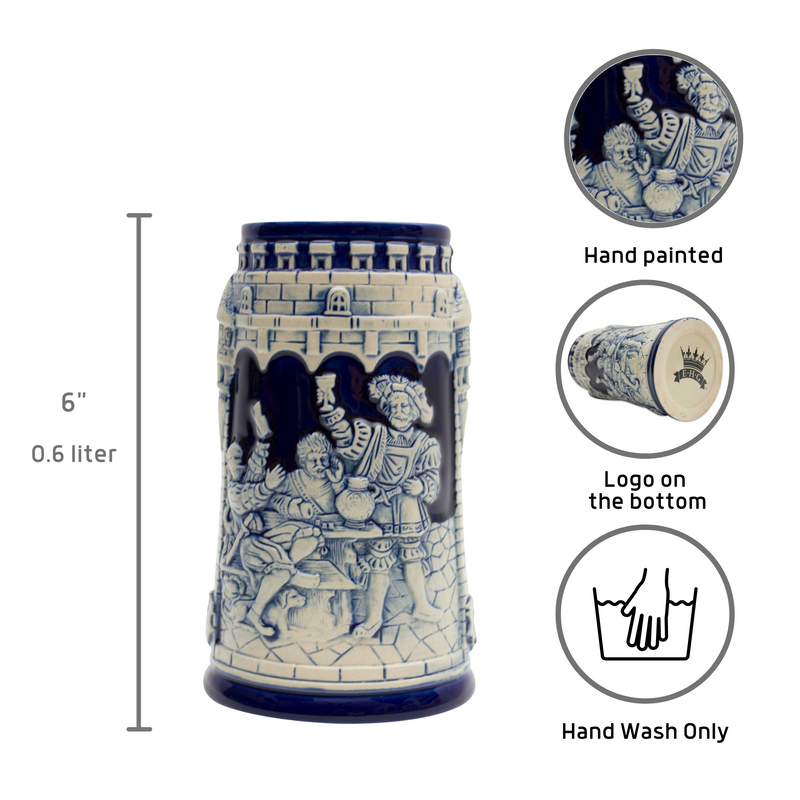 Castle Festivity Cobalt Blue German Beer Stein