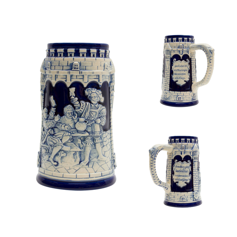 Castle Festivity Cobalt Blue German Beer Stein