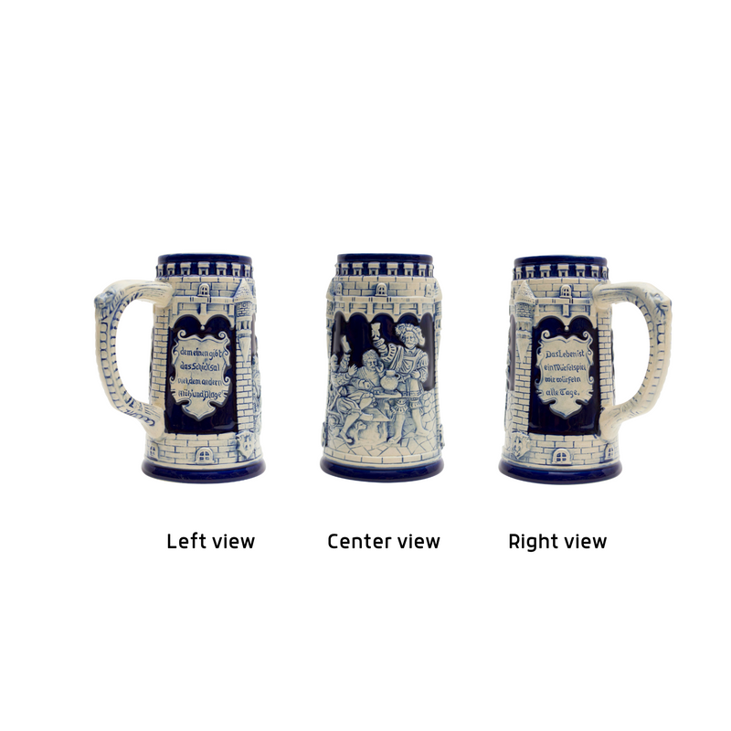 Castle Festivity Cobalt Blue German Beer Stein