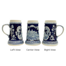 German Castle Engraved Ceramic Beer Stein