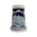 German Castle Engraved Ceramic Beer Stein