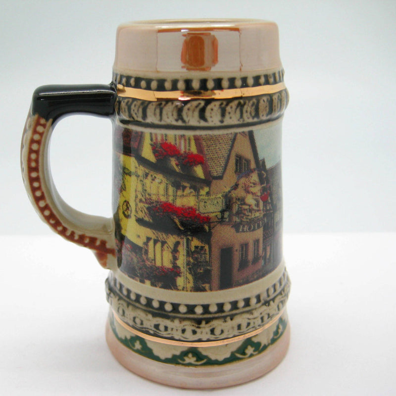 Rothenburg Souvenir Ceramic Beer Stein Shot Glass - Alcohol, Barware, Ceramics, Collectibles, Drinkware, Euro Village, European, German, Germany, Home & Garden, Multi-Color, PS- Oktoberfest Party Favors, PS-Party Favors, PS-Party Favors German, Shot Glasses, Shots-Ceramic, Shots-Glass, Tableware, Top-GRMN-B - 2 - 3