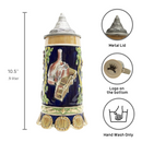 Brewing Time .9 Liter Lidded German Beer Stein