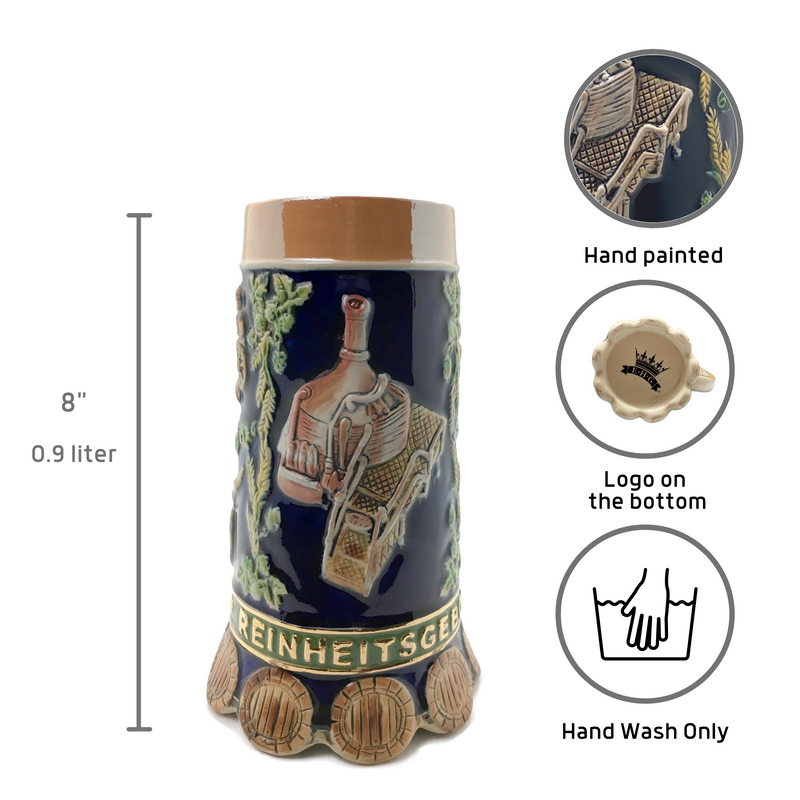 Brewing Time Reinheitsgebot .9L German Beer Stein