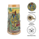 Ludwig's Castle Mountain Scene Engraved German Beer Stein