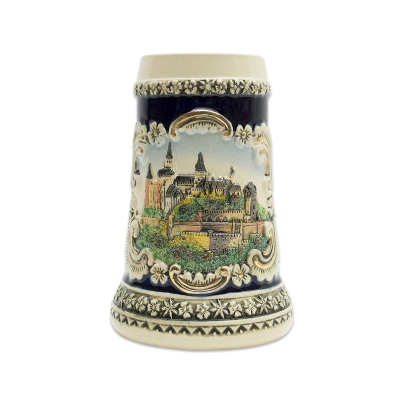 Scenic Bavarian Castle Engraved German Beer Stein