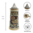 Oktoberfest Ferris Wheel German Towns Beer Stein with Metal Lid