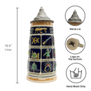 German Schnitzelbank Song 1L Lidded Beer Stein