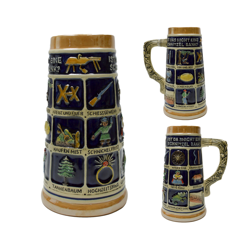 Schnitzelbank Song 1L Ceramic German Beer Stein