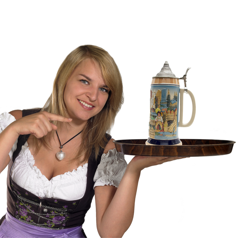 Landmarks Across Germany 1L Colorful Lidded German beer Stein