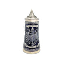 Deutschland Germany Eagle Cobalt Blue Ceramic Beer Stein with Ornate Metal Lid