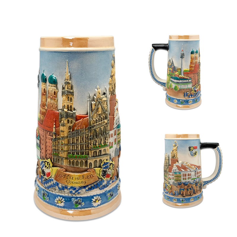 Oktoberfest & Edelweiss Deluxe Collectible Ceramic Beer Stein